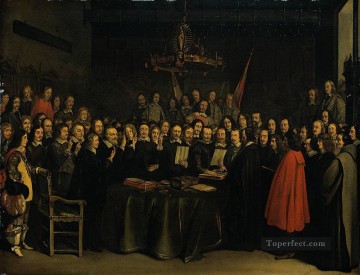  Pino Pintura al %C3%B3leo - Borch II Gerard ter La ratificación del Tratado de Munster 15 de mayo de 1648 Christian Filippino Lippi